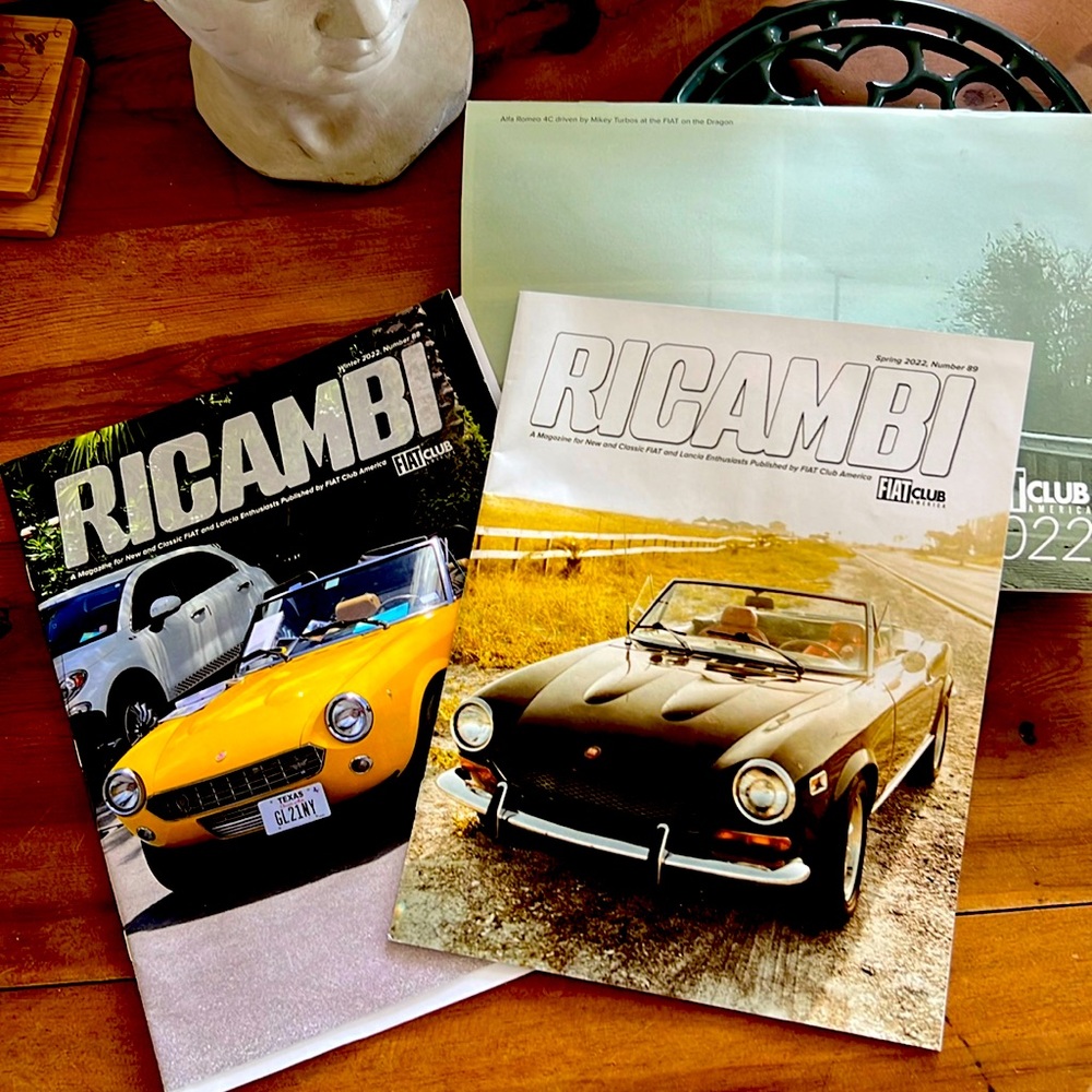 Car Magazines Fiat Club magazines and 2022 calendar winter 2022 and spring 2022